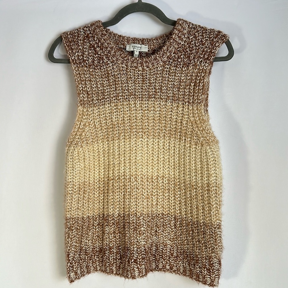 b.young Byomia Brown, Cream & Tan Knitted Tank Top